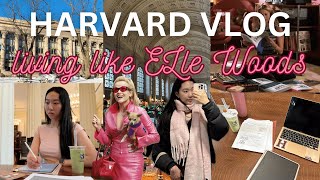 harvard student lives like elle woods for a day 🎀✨📚 | study motivation, 6am productive uni vlog