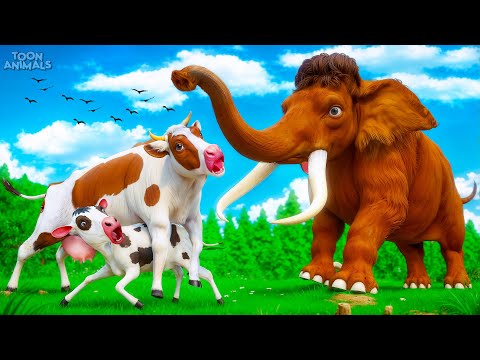 Mother Cow’s Heroic Battle! 🐮⚔️🐘 Facing the Giant Mammoth Elephant to Save Her Calf!