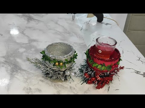 Candelabros Navideños  hechos con latas de atún