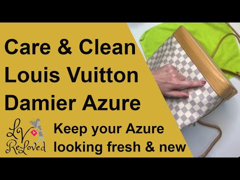 Damier Azure Color Transfer prevention & Cleaning - Vachetta care on Louis Vuitton Noe GM