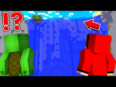 JJ And Mikey Build A SECRET BASE Inside The GIANT WATERFALL In Minecraft - Maizen