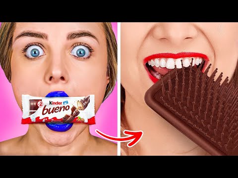 HOW TO SNEAK CANDY & FOOD ANYWHERE 🍭🍔 Genius Snack Hacks & Tricks by 123GO! 🤫🎒