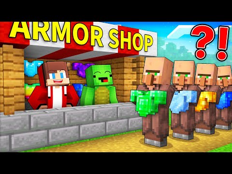 Mikey and JJ Opened Armor Store in Minecraft (Maizen)