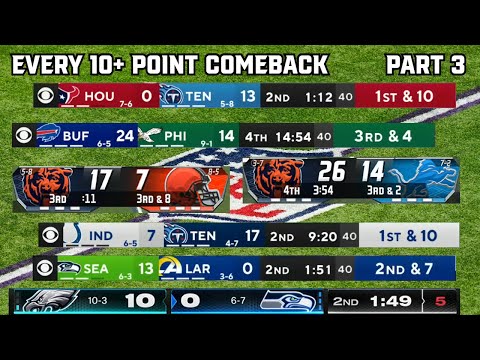 Every 10+ Point Comeback of the 2023 NFL Season | Part 3