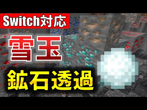 【コマンド】一瞬でダイヤフルも夢じゃない!?鉱石透過雪玉の作り方!!!【マイクラBE(Win10,Xbox,Switch,PE,PS4)】