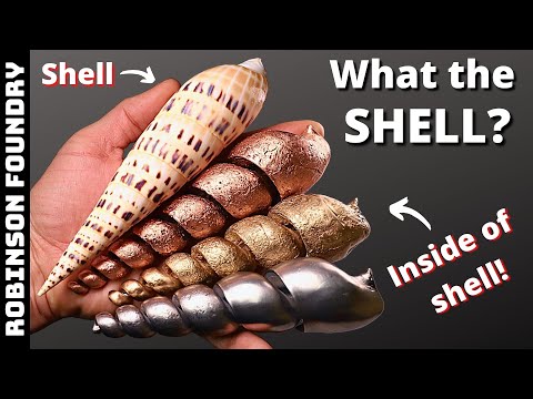 Pouring 2000° molten Copper inside a seashell - BEAUTIFUL! - Experimental metal casting at home