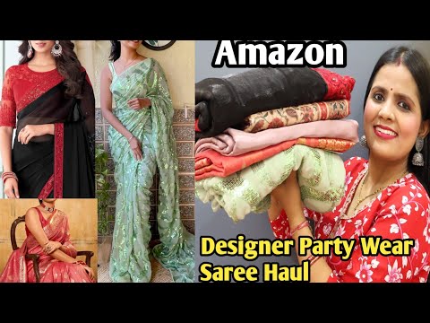 🤩Amazon Designer Saree Haul🤩/Party wear/Festive wear Amazon Haul