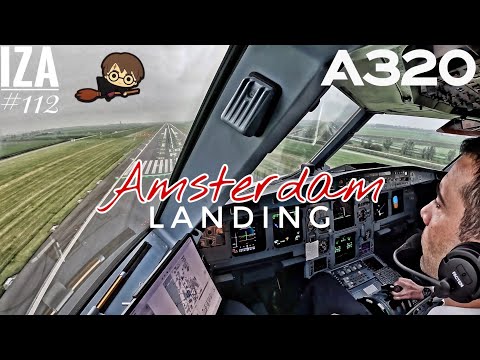 A319 AMS 🇳🇱 Amsterdam | LANDING 18R | 4K Cockpit View | ATC & Crew Communications