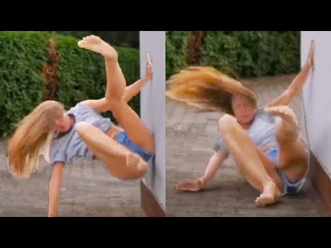 GIRL FALLS DOING HANDSTAND | FUNNY FAILS