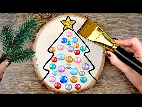 How to Paint Christmas Trees on Wood | Easy Acrylic Painting