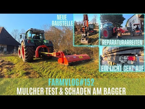 FamVlog#152 Wir testen den Mulcher🚜 / Schaden am Bagger?🚧