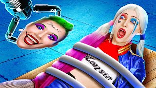 🎭 Extreme Makeover: Harley Quinn to Joker! 🤡 Amazing Hacks & Gadgets