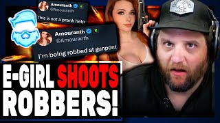 Thugs Try ROBBING OF Model & GET SHOT! Amouranth ROBBED But Takes Them Out!