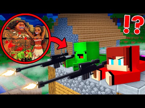 JJ And Mikey HIDE From SCARY MAUI.EXE And MOANA.EXE At 3:00 PM In Minecraft - Maizen