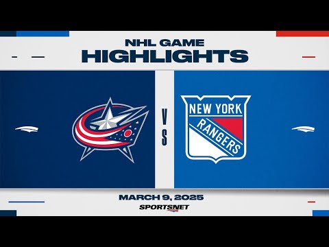 NHL Highlights | Blue Jackets vs. Rangers - March 9, 2025