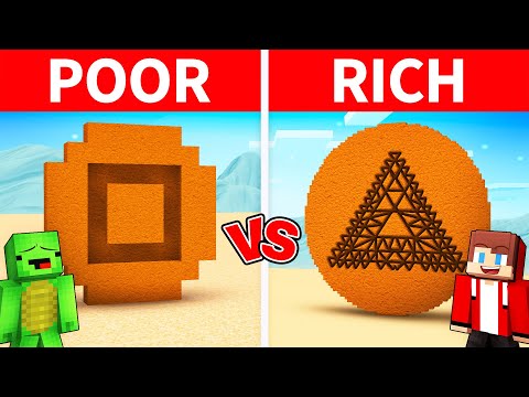 Mikey POOR vs JJ RICH Squid Game Cookie House Build Challenge in Minecraft (Maizen)