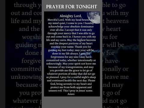 Prayer For Tonight #prayerforyou #pray #praisethelord #jesus #praisegod #nightprayer #shorts