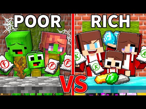 JJ's RICH Student vs Mikey's POOR Student School Battle in Minecraft - Maizen