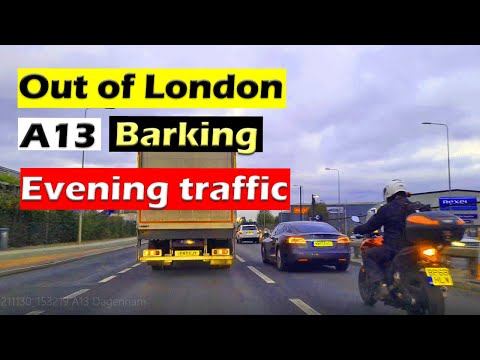 Commuter traffic on A13 near Barking and Dagenham, East London, UK