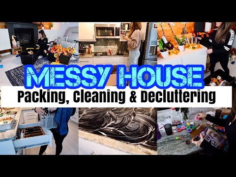 EXTREME MESSY HOUSE | PACKING, CLEANING + TAKING DOWN DECOR | ULTIMATE CLEANING | SPEED CLEAN W/ ME