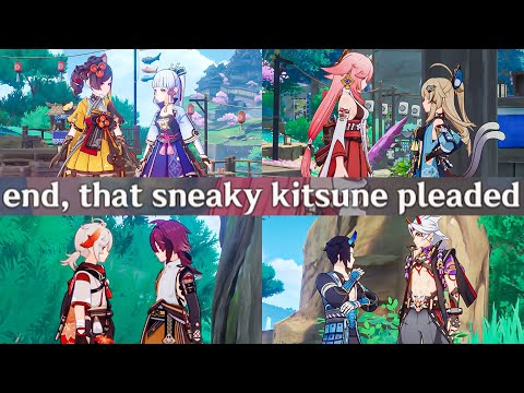 5 HIDDEN LOCATIONS Mikawa Festival Cutscene Genshin Impact | Kazuha, Chiori, Kirara, Kitsune Saiguu