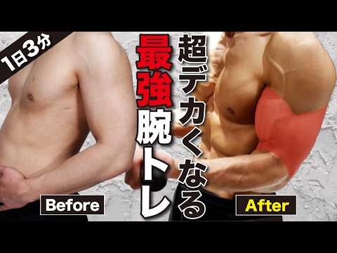 【一日たった3分】キツイけど腕がデカくなる最強自重腕トレーニング！