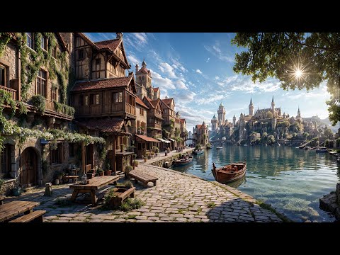 A Peaceful Morning in Medieval Harbor Town | Relaxing Medieval Ambient Celtic Music