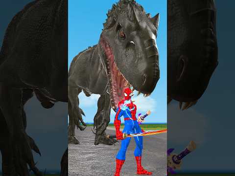 Spider Man Sword vs Dinosaur rescue Hulk #spiderman #dinosaur #sword #gta #marvel