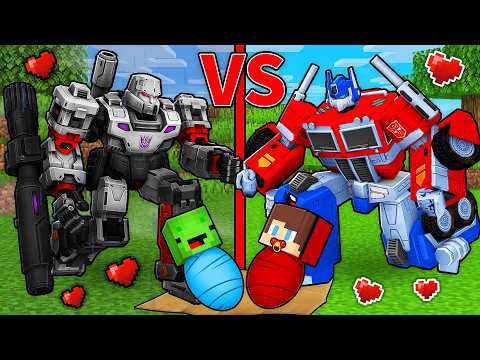 JJ and Mikey: GOOD vs EVIL Transformers Family Battle in Minecraft - Maizen