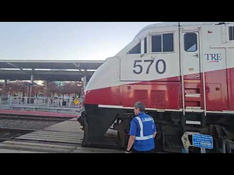 TRE 1002 departing Fort Worth Central Station 12-14-24