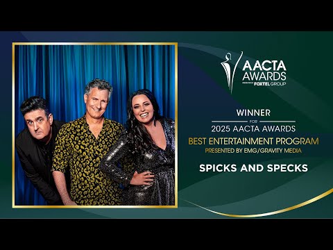 Shane & Clayton Jacobson present Spicks & Specks the AACTA Award for Best Entertainment Program