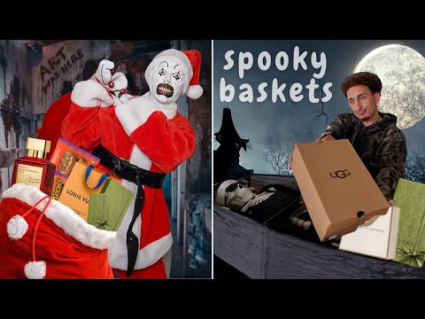 WE MADE EACHOTHER CRAZY THEMED SPOOKY BASKETS!! *WHO DID IT BETTER?*