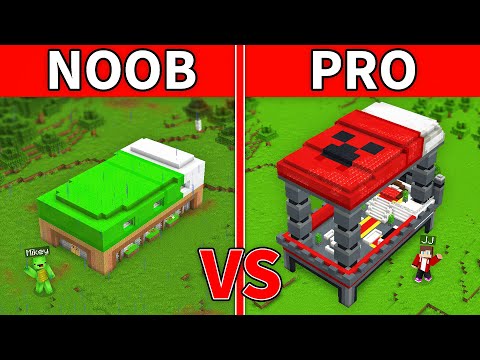 JJ vs Mikey - Noob vs Pro: SECRET BED HOUSE Build Battle in Minecraft - Maizen