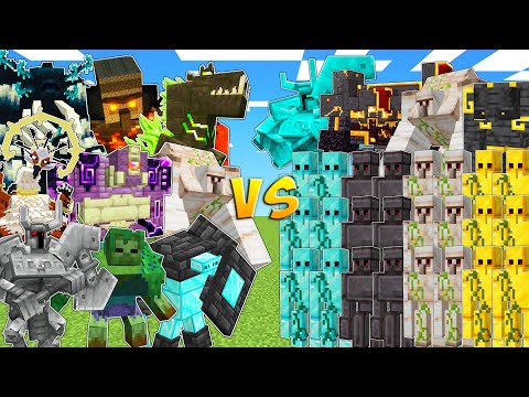 OP BOSSES vs DIAMOND, NETHERITE, IRON & GOLD ARMY