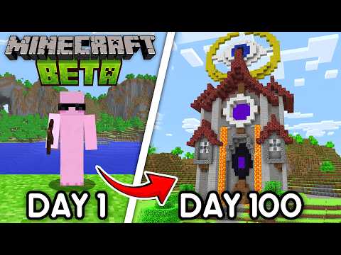 I Spent 100 Days In Minecraft's Oldest Versions