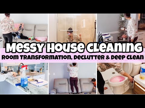 EXTREME CLEAN WITH ME 2024 | ROOM TRANSFORMATION, DECLUTTERING & HNAGING PICS FINALLY | MESS HOUSE