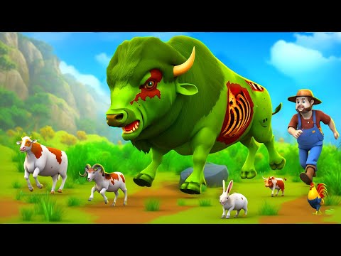 Zombie Bison Rampage: Donald's Experiment Attacks the Farm | Farm Animal Rescue Adventures