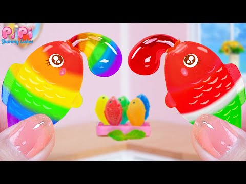 Honey Jelly Fish Recipe👋How To Make Miniature Rainbow Watermelon Honey Jelly💘Pipi Yummy Cakes