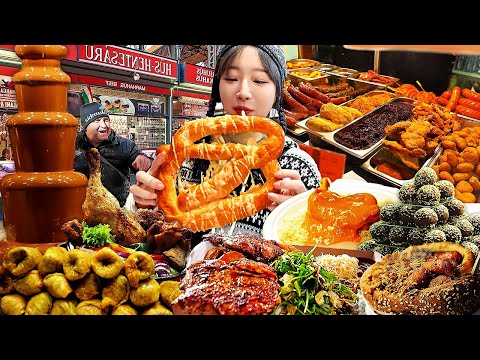 130-Year-Old Budapest Market! Hungarian Food Mukbang at Great Market Hall