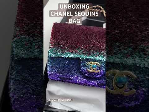 UNBOXING CHANEL GRADIENT SEQUINS AND GOLD-TONE METAL SMALL FLAP BAG| @qxluxury