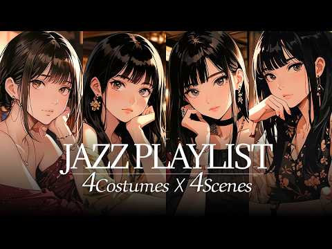 [Japanese-style jazz girl x relaxing BGM] 4Costumes&4-Scenes / Relaxing Japanese jazz lofi