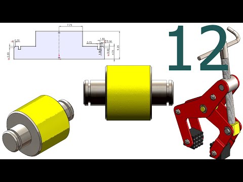 12-Project 49| Manual Clamp  |SolidWorks Tutorial: connector shaft / hinge