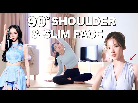 How to get 90°Shoulders & Collarbone Like K-POP Idol! Fix Posture Stretch & Slim Face Massage🔥