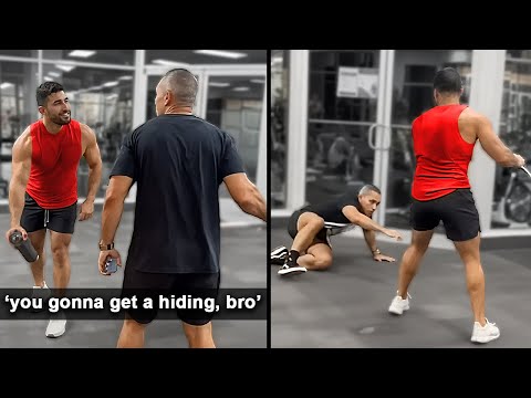 Gym Bully Acts "Tough" And Threatens The Wrong Guys, Gets HUMBLED...