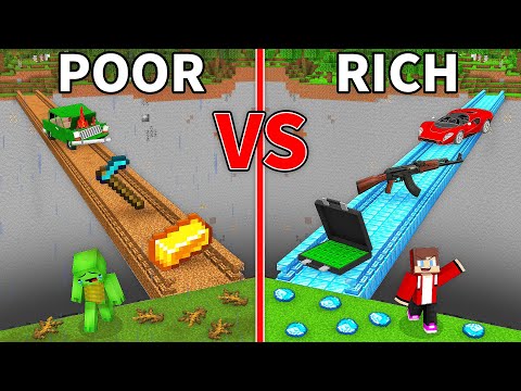 JJ's RICH Bridge vs Mikey's POOR Bridge Survive Battle in Minecraft - Maizen