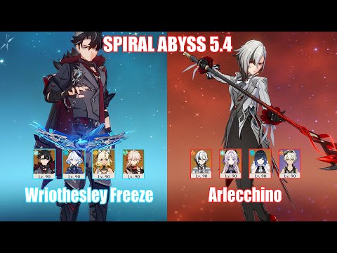 C0 Wriothesley Freeze & C0 Arlecchino | Spiral Abyss 5.4 | Genshin Impact