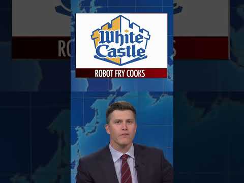 White Castles Robot Fry Cooks 😂😂 #colinjost #michaelche #shorts