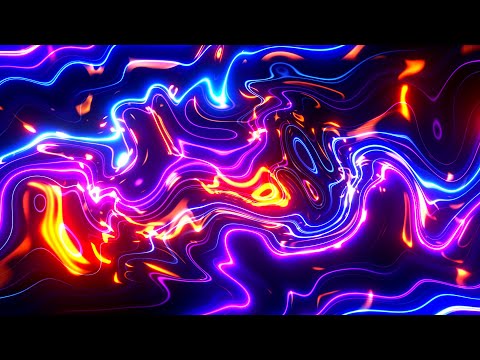 Bright lines and liquid Abstract Blue, Gold, Purple Background video | Footage | Screensaver