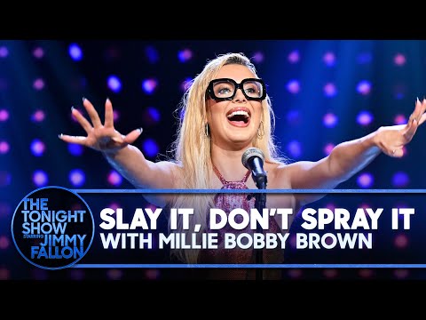 Slay It, Don't Spray It with Millie Bobby Brown | The Tonight Show Starring Jimmy Fallon