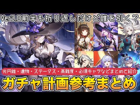 【崩壊スターレイル】Ver3.0前半も折り返し！マダムヘルタを始め復刻キャラそれぞれの欲しいキャラや高難度の使用感などガチャ計画参考まとめ。ガチャ解説【崩スタ】